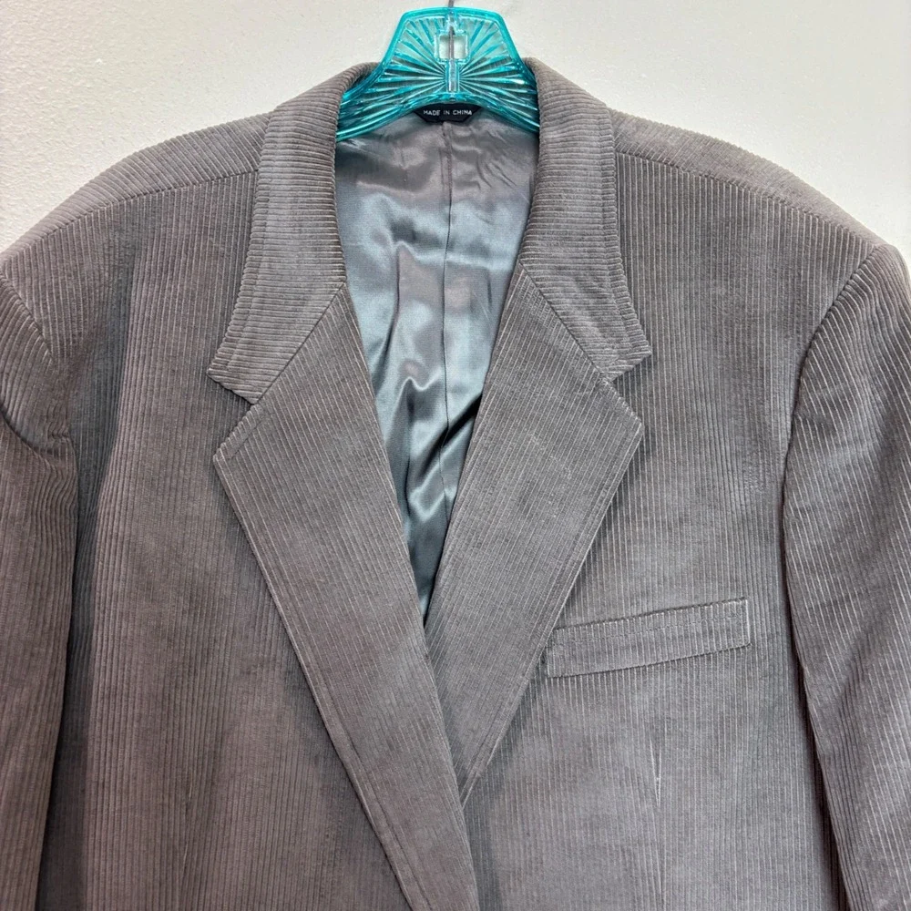 Joe Namath Blazer Mens 50L Grey Corduroy Sport Coat Blazer Academic Classic Chic